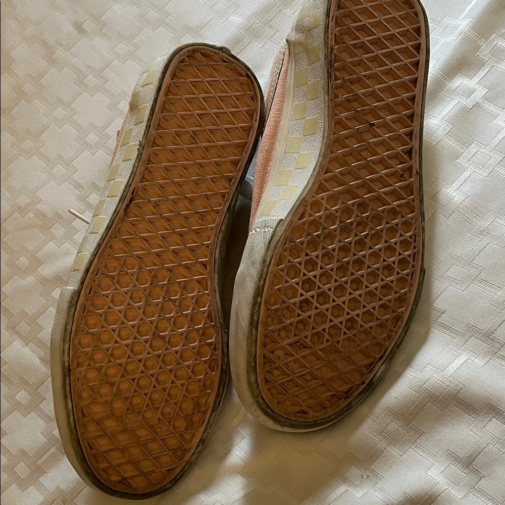Vans Women's Pastel Pink and Olive Sneakers - Picture 3 of 4